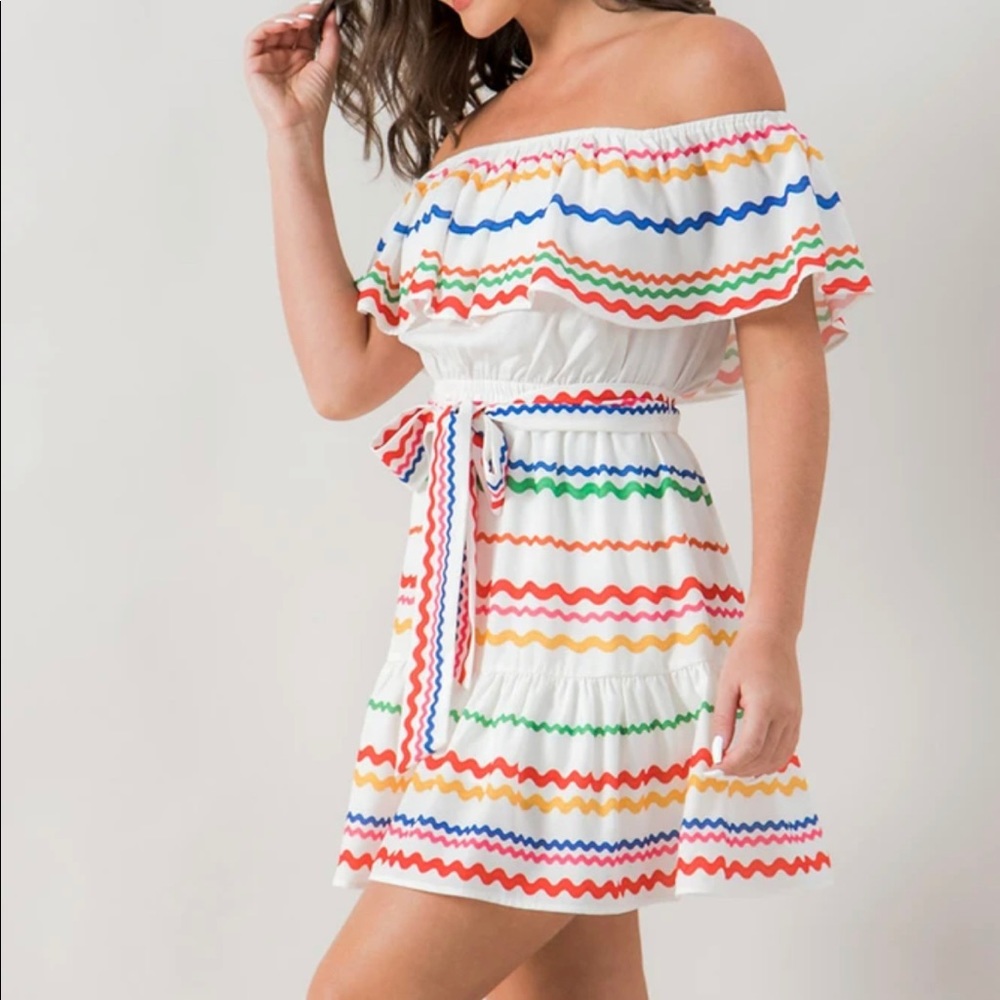 Off shoulder Ric Rac Dress NWOT - Picture 3 of 5